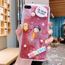 Load image into Gallery viewer, 红米6a手机壳3CC卡通M1803E1A/t/c液体流动redmi6a网红6A防摔壳小米红米6A少女流沙壳A6创意红迷6A炫彩星星