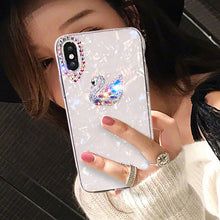 Load image into Gallery viewer, 新款苹果x手机壳女iphone6贝壳11pro硅胶壳11pro max炫彩7plus包边软8plus挂绳11天鹅8水钻少女xs包边软