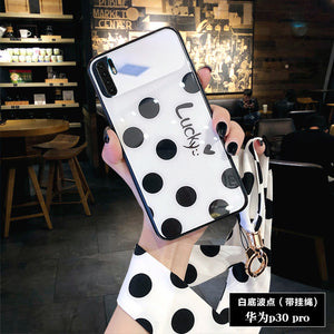 补妆镜华为p30手机壳女mate20全包防摔p30pro玻璃mate10潮牌p20lite硅胶mate20pro个性创意p20pro带挂绳p20