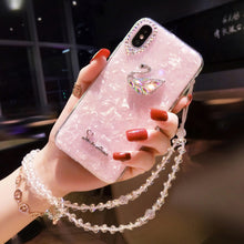 Load image into Gallery viewer, 新款苹果x手机壳女iphone6贝壳11pro硅胶壳11pro max炫彩7plus包边软8plus挂绳11天鹅8水钻少女xs包边软