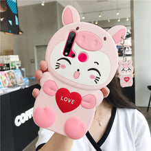 Load image into Gallery viewer, 华为nova5i手机壳卡通硅胶防摔nova3i手机套nova4可爱猫咪nooa5pro全包边P30创意个性潮萌女款挂脖软壳手机壳