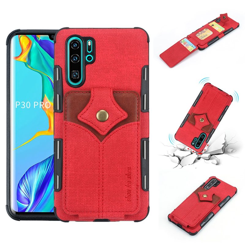 华为P30手机壳放卡P30 PRO公交卡地铁门禁购物卡袋卡储物卡包一体硅胶保护套P30lite防摔网红男女创意插卡