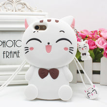 Load image into Gallery viewer, 招财猫iphonex手机壳xsmax卡通苹果7防摔8plus可爱xr硅胶套6s女xs