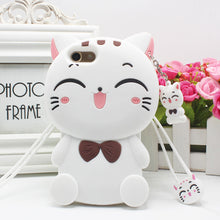 Load image into Gallery viewer, 招财猫iphonex手机壳xsmax卡通苹果7防摔8plus可爱xr硅胶套6s女xs