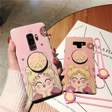 Load image into Gallery viewer, 美少女三星s10手机壳s8少女心note8/9全包s9+手机套a9star lite防摔s10e软壳a9s挂绳note10+保护套a8s软壳