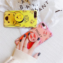 Load image into Gallery viewer, 蓝光镭射可爱卡通小熊xs max苹果6splus苹果XR手机壳iPhone7plus情侣全包软壳8plus硅胶套6s保护套女
