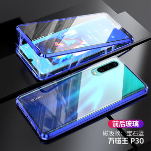 适用华为p30/p30pro/p10/p10plus手机壳30lite万磁王透明全包玻璃