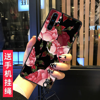 佳朗华为P30手机壳男女款防摔磨砂硅胶全包个性创意P30lite网红卡通简约文艺清新p30Pro保护套复古花潮流情侣