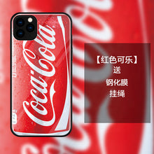 Load image into Gallery viewer, 苹果11手机壳玻璃女网红恶搞饮料罐可乐iPhone11pro全包11promax防摔保护套max挂绳男女款潮牌