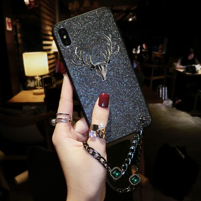 欧美简约麋鹿三星Note9/8手机壳S9+奢华S8+全包S9软壳S8 Plus韩国女G9650水钻网红手链潮牌保护套硅胶祖母绿