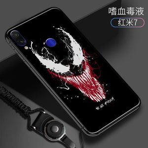 红米note7手机壳redmi7玻璃壳红米note7pro保护套防摔潮男女高档