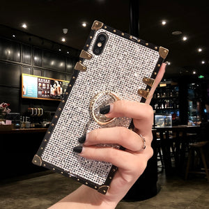 iphonexs max手机壳女款带钻xs硅胶苹果x软壳8plus全包ip7方形个性苹果6/6s潮牌防摔plus创意保护套