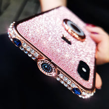 Load image into Gallery viewer, 苹果8plus手机壳水钻iphone7plus满钻6s金属边框带闪粉8女潮6plus镶钻苹果X边框奢华XR全包防摔xs网红max新款