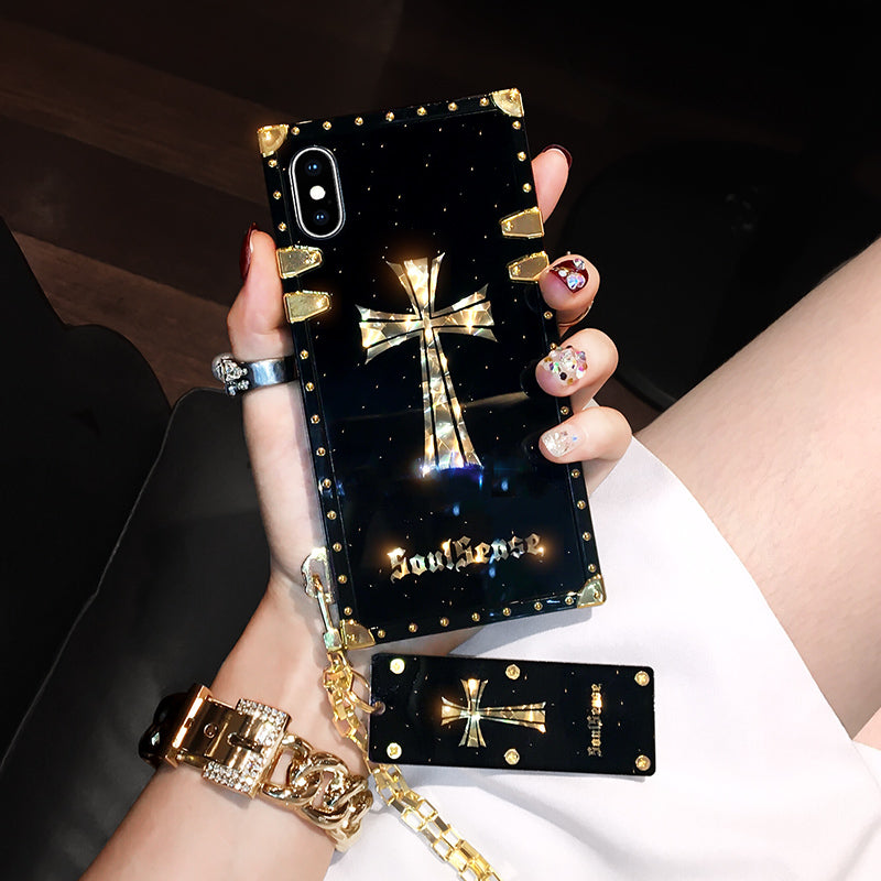 唐嫣同款方形oppofindx荣耀9x简约苹果6s网红华为nova3手机壳硅胶