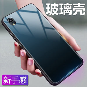 VIVO Y91C手机壳玻璃vivoy91国内版保护套网红简约男女纯色渐变