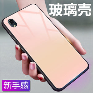 VIVO Y91C手机壳玻璃vivoy91国内版保护套网红简约男女纯色渐变