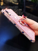 Load image into Gallery viewer, 苹果x手机壳水钻新款iphoneXs带钻边框潮牌女款XR镶钻金属边框苹果xsmax闪粉膜指环网红同款奢华满钻防摔全包