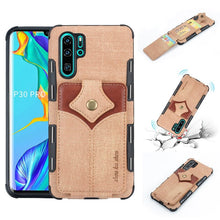 Load image into Gallery viewer, 华为P30手机壳放卡P30 PRO公交卡地铁门禁购物卡袋卡储物卡包一体硅胶保护套P30lite防摔网红男女创意插卡