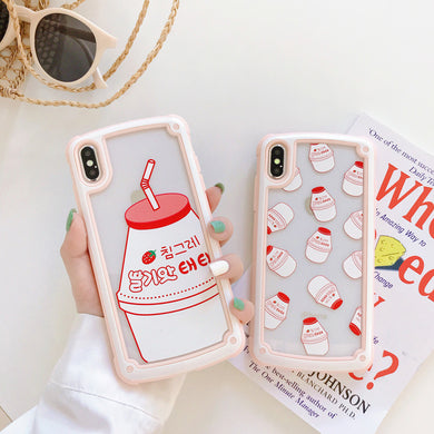 糖果边框草莓牛奶苹果x手机壳xs max硅胶iPhone7plus/8/6s全包XR女6网红iPhonex磨砂iPonex潮iPhonexr 7p情侣