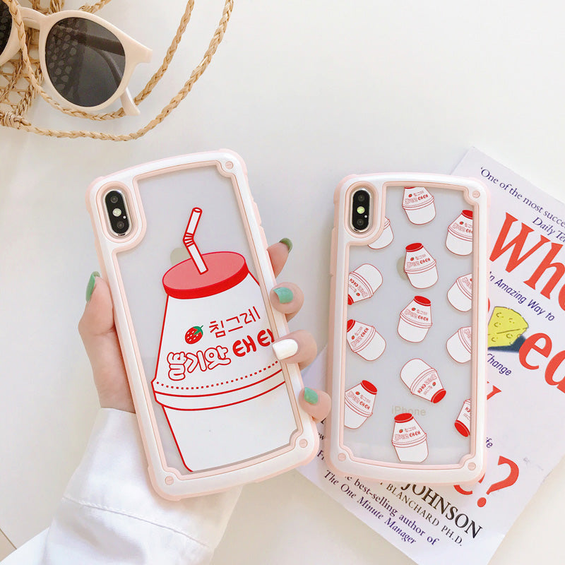 糖果边框草莓牛奶苹果x手机壳xs max硅胶iPhone7plus/8/6s全包XR女6网红iPhonex磨砂iPonex潮iPhonexr 7p情侣