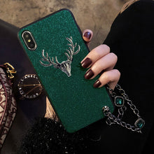 Load image into Gallery viewer, 欧美简约麋鹿三星Note9/8手机壳S9+奢华S8+全包S9软壳S8 Plus韩国女G9650水钻网红手链潮牌保护套硅胶祖母绿
