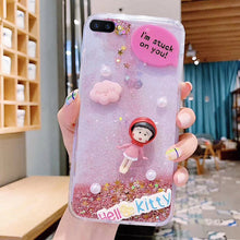 Load image into Gallery viewer, 红米6a手机壳3CC卡通M1803E1A/t/c液体流动redmi6a网红6A防摔壳小米红米6A少女流沙壳A6创意红迷6A炫彩星星
