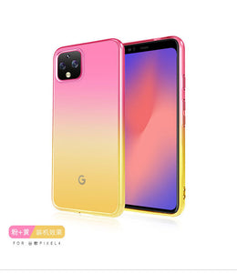 谷歌pixel4手机壳渐变透明彩虹google全包防摔Pixel 3A XL男女4xl