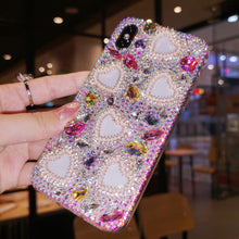 Load image into Gallery viewer, 网红iphone11pro max苹果8plus手机壳7水钻爱心XR保护套6硅胶Xs女