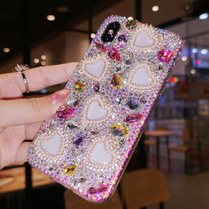 网红iphone11pro max苹果8plus手机壳7水钻爱心XR保护套6硅胶Xs女