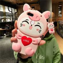 Load image into Gallery viewer, 可爱猫咪oppoA7X手机壳R17/A9X手机套OPPO R15/r11s卡通硅胶a73防摔A79t挂绳A5/A7x可爱全包边软保护壳少女潮
