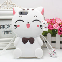 Load image into Gallery viewer, 招财猫iphonex手机壳xsmax卡通苹果7防摔8plus可爱xr硅胶套6s女xs