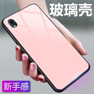 VIVO Y91C手机壳玻璃vivoy91国内版保护套网红简约男女纯色渐变