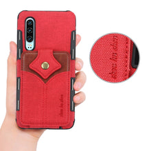 Load image into Gallery viewer, 华为P30手机壳放卡P30 PRO公交卡地铁门禁购物卡袋卡储物卡包一体硅胶保护套P30lite防摔网红男女创意插卡