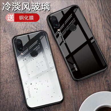 红米note7手机壳新品玻璃小米红米note7pro保护套por个性创意redmi全包边摄像头防摔潮硅胶潮牌男女网红外壳
