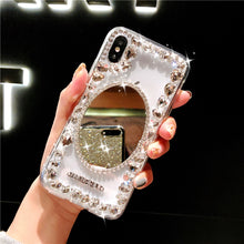 Load image into Gallery viewer, 新款镜子苹果X手机壳挂绳7plus个性创意6s水钻8透明潮女款XS MAX