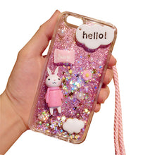 Load image into Gallery viewer, 网红兔子三星m10可爱手机壳m20创意闪粉三星a70液体流沙硅胶软套
