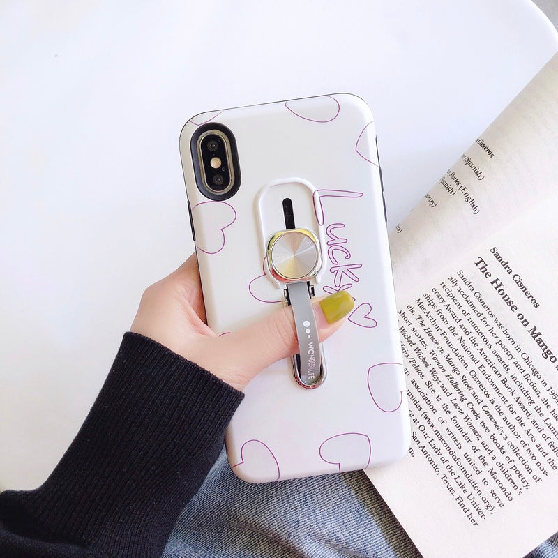 黑素HEISU中国风紫外线变色苹果x手机壳全包硬壳磁吸指环扣手机壳