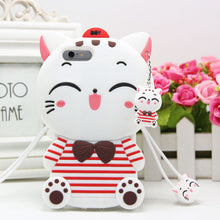 Load image into Gallery viewer, 招财猫iphonex手机壳xsmax卡通苹果7防摔8plus可爱xr硅胶套6s女xs