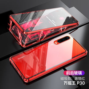 适用华为p30/p30pro/p10/p10plus手机壳30lite万磁王透明全包玻璃