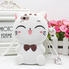 Load image into Gallery viewer, 招财猫iphonex手机壳xsmax卡通苹果7防摔8plus可爱xr硅胶套6s女xs