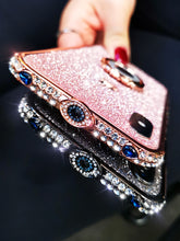 Load image into Gallery viewer, 苹果x手机壳水钻新款iphoneXs带钻边框潮牌女款XR镶钻金属边框苹果xsmax闪粉膜指环网红同款奢华满钻防摔全包