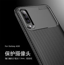 Load image into Gallery viewer, 逸圣 三星A50手机壳 Galaxy A50保护套 碳纤维硅胶防摔软壳
