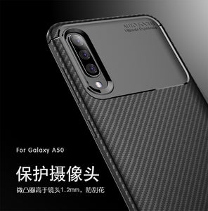 逸圣 三星A50手机壳 Galaxy A50保护套 碳纤维硅胶防摔软壳