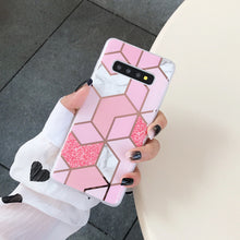 Load image into Gallery viewer, ins风简约大理石三星note10+手机壳5G版s10奢华电镀闪s8全包软壳s9+时尚亮面保护套s8plus冷淡风s10+软胶女