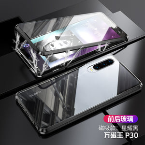 适用华为p30/p30pro/p10/p10plus手机壳30lite万磁王透明全包玻璃