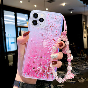 苹果x手机壳苹果6splus闪粉液体流沙iphone7全包防摔8p女款软壳潮