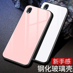 VIVO Y91C手机壳玻璃vivoy91国内版保护套网红简约男女纯色渐变