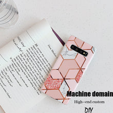 Load image into Gallery viewer, 电镀流金三星s10+手机壳s8+软胶s9+防摔套note10+大理石纹note8/9