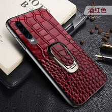 Load image into Gallery viewer, 华为p30手机壳真皮p30pro皮套p30lite保护套带磁吸指环支架p20定制高档p20por皮革全包防摔个性男款/士限量版