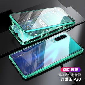 适用华为p30/p30pro/p10/p10plus手机壳30lite万磁王透明全包玻璃